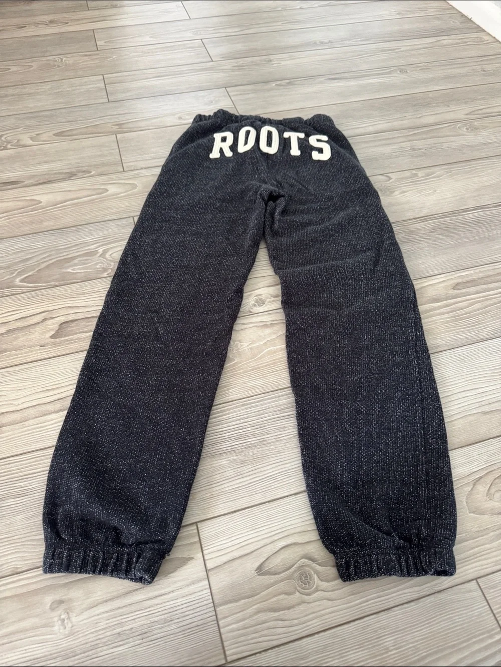 Roots Kids Charcoal Black Jogger Sweatpants with Drawstring